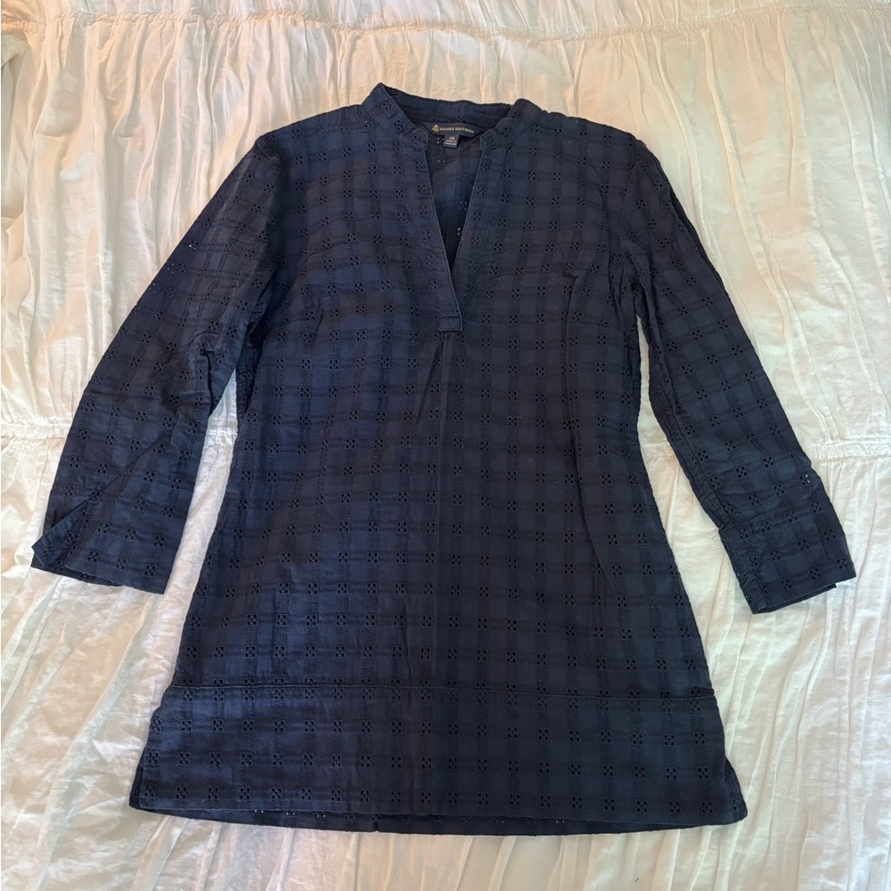 Brooks Brothers Navy Eyelet Blouse